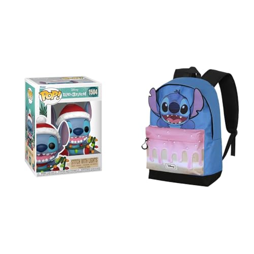 Funko Lilo & Stitch Stitch con luci Holiday 1504 – Figura Pop, Zaino Disney Cake HS Fan 2.2 31×44 cm 24L Blu