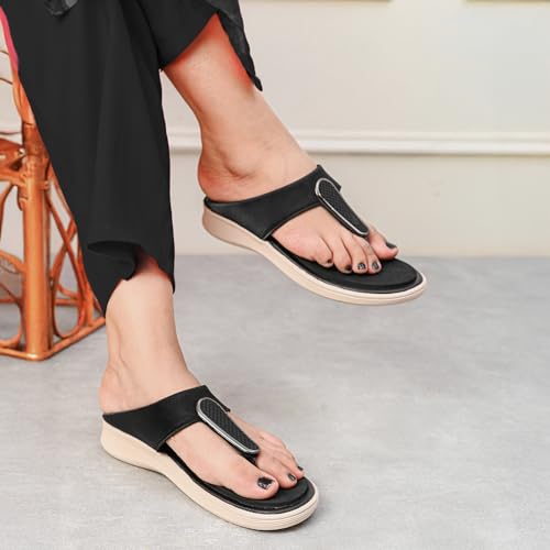 Image of Centrino Women's Wedge Heel Sandals | Stylish Slip-On Sandals for Ladies | Soft Cushioned Footbed for Comfort | Elegant & Trendy Design | Lightweight and Durable Fashion Footwear (9415)
