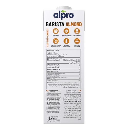 Alpro Barista Almond Drink, 100% Plant-Based, Lactose & Dairy Free - 6x1L