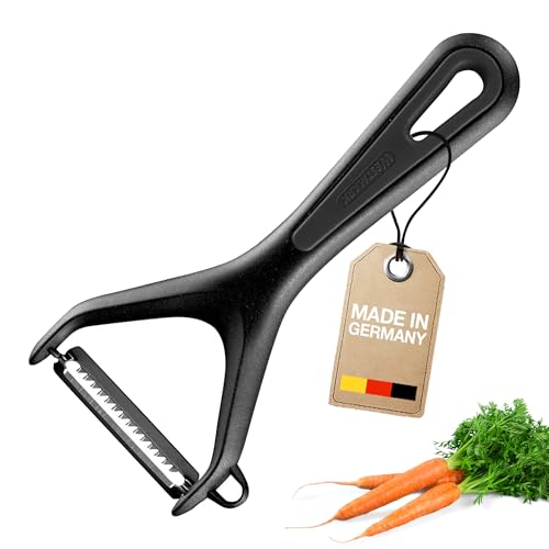 Westmark Julienne-Schneider, Gemüse-Schäler, Gentle, Grob gezackte Edelstahl-Klinge und Ausstecher, Schwarz, 280522E1 Westmark Julienne-Schneider, Gemüse-Schäler, Gentle, Grob gezackte Edelstahl-Klinge und Ausstecher, Schwarz, 280522E1