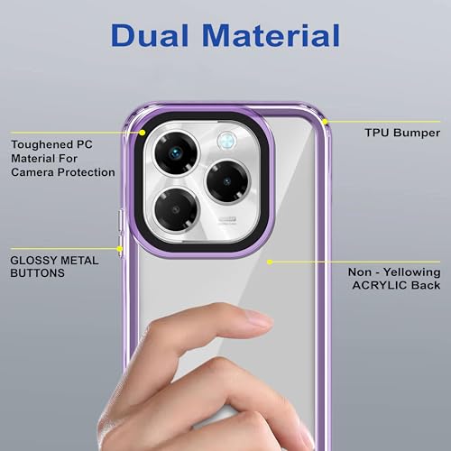 Image of Zapcase Back Case Cover for Infinix Note 40X 5G | Compatible for Infinix Note 40X 5G Back Cover | Case Cover with Camera Protection | (TPU + PC | Translucent Purple)