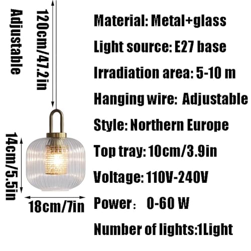 Abat-jour de lustre lanterne en verre E27 au design scandinave pour plafond - 7