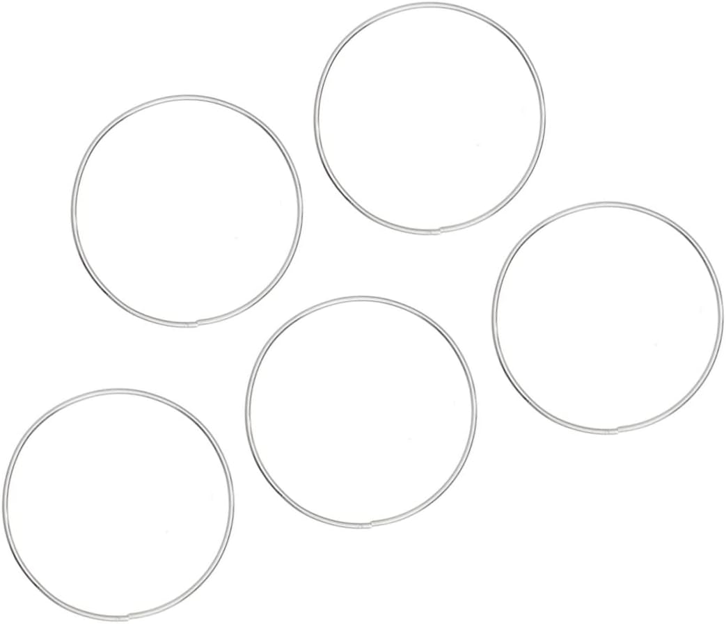 Zerodeko 5pcs Electroplating Silver Iron for Crafting Dreamcatchers Sturdy Circles for Macrame and Home Decor