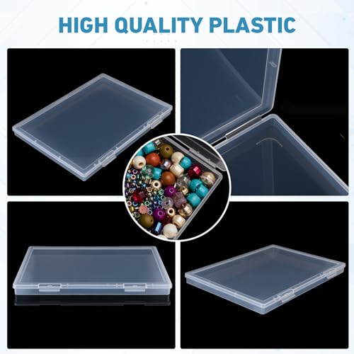 Image of Jetec 6 Pieces Mini Plastic Clear Beads Storage Containers Box for Collecting Small Items, Beads, Jewelry, Business Cards, Game Pieces, Crafts(12.0 x 8.8 x 0.9 Inch) (12.0 x 8.8 x 0.9 Inch)