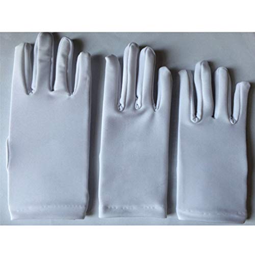 NUOBESTY Luvas Brancas de Algodão Banda Desfile Luvas Formais Vestido Luvas de Servir para a Jóia De