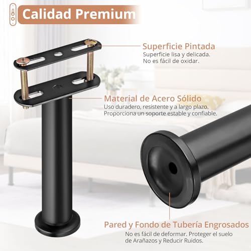 Pie de mueble regulable 18-32cm y patas de cama ajustables Kamtop con tornillos 4