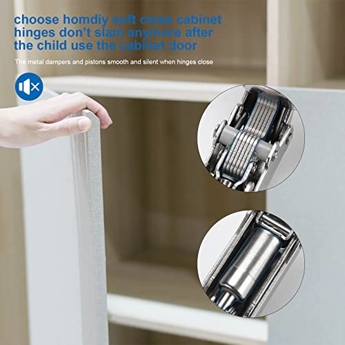 Homdiy 10Pair (20Pack) Cabinet Hinges 105 Degree 2D Adjustable Clip Cabinet Door Hinges Full Overlay Soft Closing European Hinges Cold Rolled Steel Cabinet Hinges #TOP5