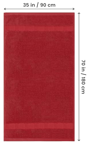 Image of Utopia Towels Luxurious Jumbo Bath Sheet 2 Piece, 600 GSM, 35 by 70 Inches, 100% Ring Spun Cotton, Highly Absorbent and Quick Dry Extra Large Bath Towel, Super Soft Towel, Red (Pack of 2)