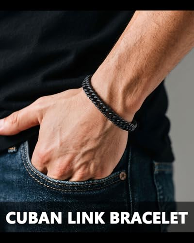 UNGENT THEM 8mm Cuban Link Chain Promise Bracelet for Boyfriend Him Men2