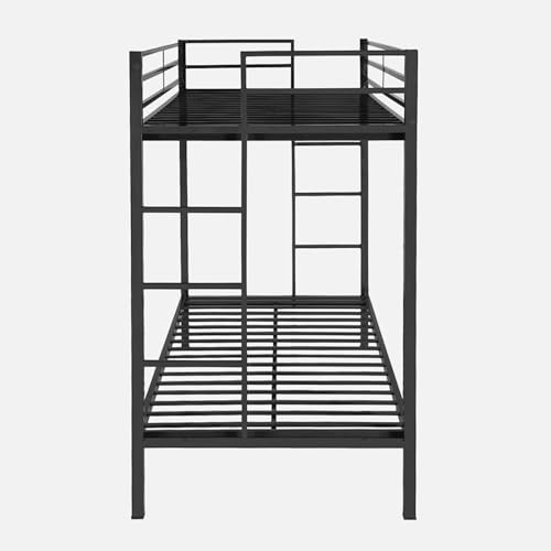 Image of Pilio Twin Over Twin Metal Bunk Bed | Space-Saving Double Decker for Kids & Adults | Bunker Bed Frame Without Storage (Mattress Not Included)