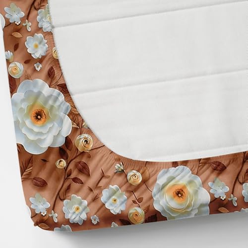 Image of Double Bed Fitted Bedsheet with 2 Pillow Covers | 7D Printed Bedsheet | Soft Cotton Feel, Wrinkle Free & Fade Resistant | Elastic Fit (Grey Peach 7D, Fitted - Double72x72)