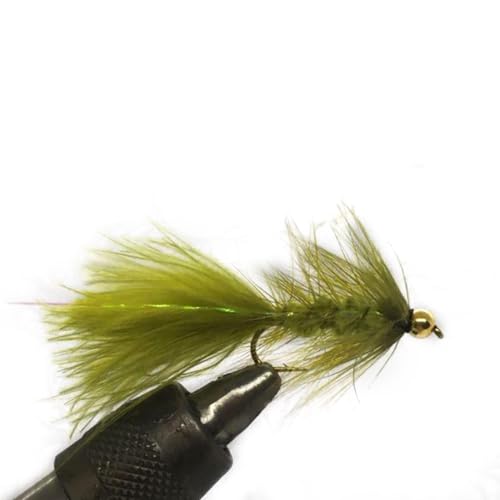 One Dozen (12) - Beadhead Wooly Bugger Bugger - Olive - Streamer 8
