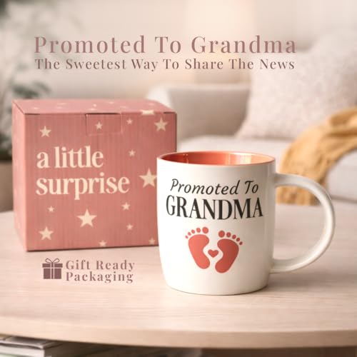 Triple Gifffted Promoted to New Grandma to Be Coffee Mug, 380ml Ceramic - Image 2