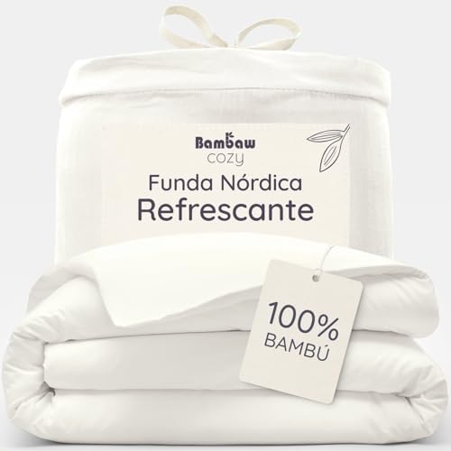 Funda nórdica 200x200 bambu para cama 140 cm sábanas verano e invierno beige 2