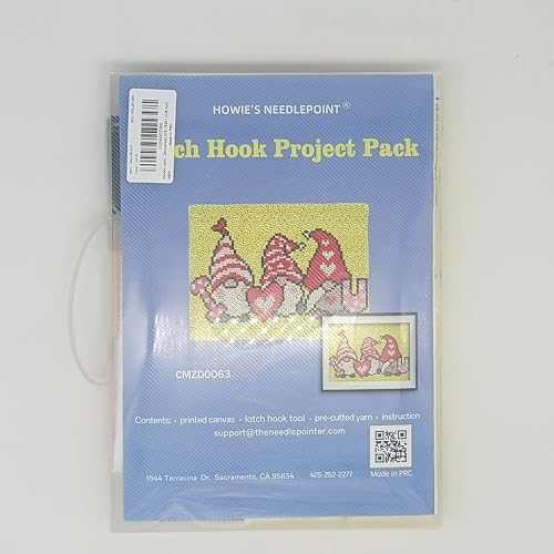 Image of Howie's Latch Hook Kits for Adults, DIY Christmas Gnomes Crochet Yarn Latch Hook Rug Kit for Adults, Color Preprinted Pattern Embroidery Decoration(Love, 19.69 x 14.96 inch)