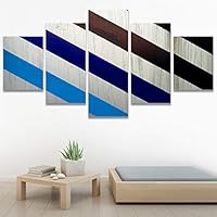 SIGNWIN 5 Panel Canvas Wall Art Abstract Colorful Geometric Hallway Minimalist Mixed Media Multicolor Patterns for Home Decorations Ready to Hang - 60