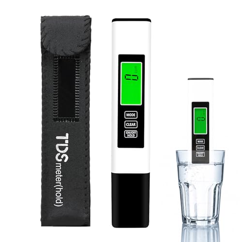 TDS Meter, 3 en 1 Testeur Eau Potable Numérique EC TDS Température avec Ecran LCD Test Dureté de l'eau Electronique 0-999ppm Moniteur de Qualité d'eau pour...
