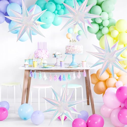 Ballon étoile irisé résistant de 66 cm pour éviter les décors dégonflés