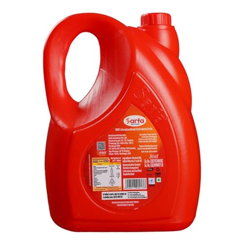 Image of Sarfa 5L Jar Kachi Ghani Cold Pressed Mustard Oil | Pure, Chemical-Free, and Rich in Heart-Healthy MUFA & PUFA | Zero Cholesterol, with a Rich Aroma and Flavor | Ideal for Cooking and Pickles