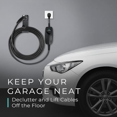 Lectron Electric Vehicle Charger Nozzle Holster Dock & J-Hook Combo for All J1772 Evs — view 2