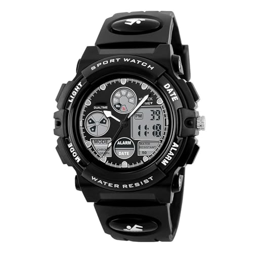 JUSKAQZYI Reloj de Pulsera Reloj electrónico de Doble Movimiento Sports Digital Watch Digital Multi-Function Watch Luminous Waterproof Apropiado como un Regalo para Hombres Reloj