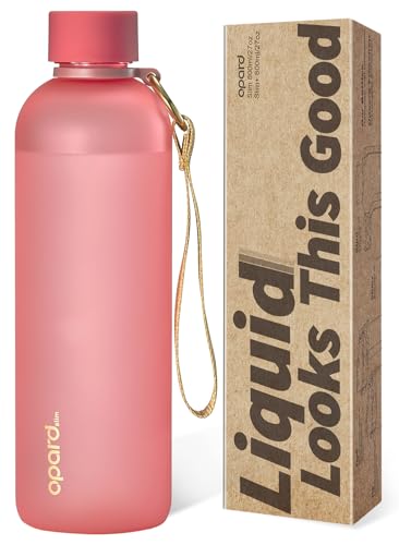 Image of Opard Slim Water Bottle 27oz, Dishwasher Safe Plastic Water Bottle BPA-Free, Leakproof Screw Top, Flamingo Pink, Reusable for Travel School Sport Gym Hiking
