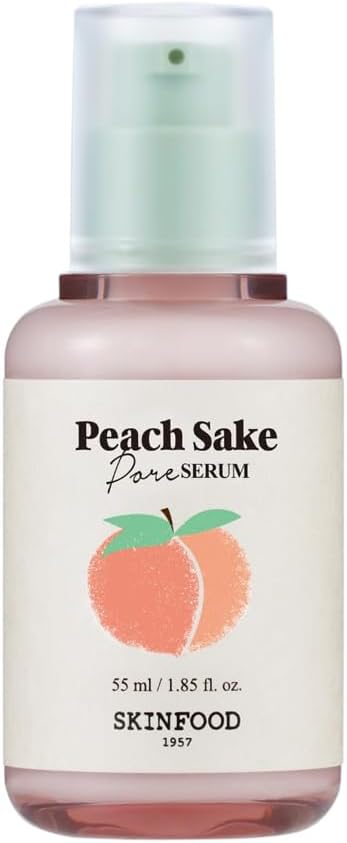 SKINFOOD Peach Sake Pore Serum | Pore Minimizing & Sebum Control Face Serum for Oily Skin | Skin Smoothing Korean Serum for Pore Tightening & Acne Care | 55ml