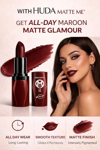 Image of HUDA MATTE ME Matte Lipstick - Ultra Pigmented Creamy Matte Bullet Lipstick MULTICOLOR Shade) (PINK)