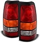 VIPMOTOZ Driver + Passenger Side New OE-Style Amber Red Lens Tail Light Housing Lamp Assembly Replacement For 1999-2002 Chevy Silverado 1999-2006 GMC Sierra 1500 2500 3500