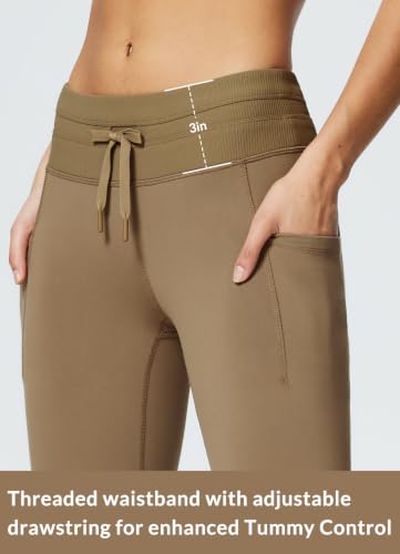 Image of baleaf Women's Fleece Lined Leggings Tights Ski Hiking Pants with Pockets | Water Resistant; No Camel Toes; High Waisted Thermal Warm Leggings with 2 Pockets; Perfect for Running,Cycling & Daily Wear
