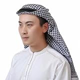 Men Arab Shemagh Headscarf Muslim Desert Keffiyeh Headwear Scarf Neck Wrap Head Cover Turban...