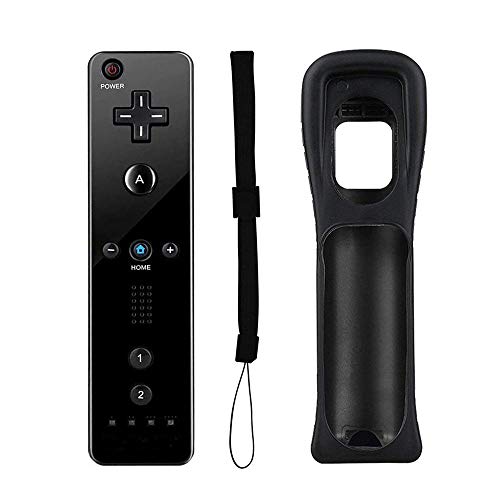 ZOTAIN 2 Packs Wii Remote Controller Compatible with Nintendo Wii & Wii U, with Silicone Case and Wrist Strap (Black X 2) - Thumbnail 6