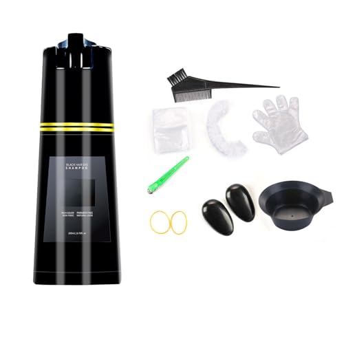 Herbal Hair Dye Shampoo 3 in 1, Instant Hair Dye Shampoo, Regain Youth for Your Hair (Black)