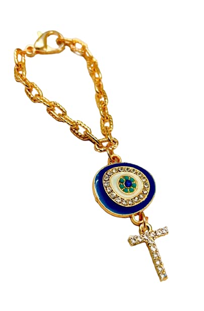 Morel Sturdy Rose Gold Watch Charm of Evil Eye and T Initial Diamond Alphabet Pendant, Watch Charm, Watch Accessories, Giftable for Wife, Sister or Friends Pack of 1 (B09YQLN9FM) Amazon Price History, Amazon Price Tracker