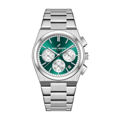 Image of Daniel Hechter Paris Hoche Collection Chronograph Analog Watch for Men - Brushed Stainless Steel case and Strap with Date Display