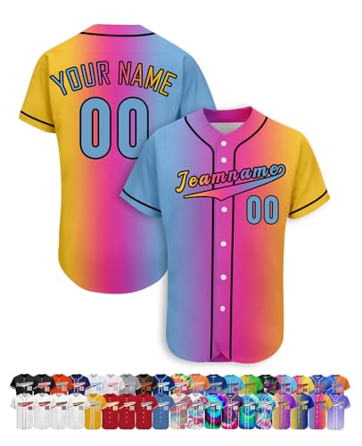 WolunLi - Maillot de Baseball personnalisé avec nom/numéro/Logo pour Homme - Maillots de Baseball personnalisés pour Femmes et Enfants, Couleur 38