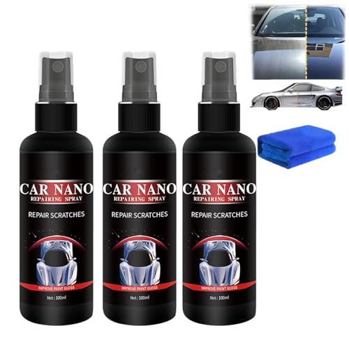Nurafix Nano Car Spray, Nurafix Nano Scratch Remover, Car Polish 2025 Nano Car Scratch Removal Spray Auto Micron Polish for Light Scratches and Scratch (100ml,3PCS)