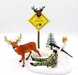 Wedding Humorous Camo Redneck Deer Hunter Hunting Cake Topper