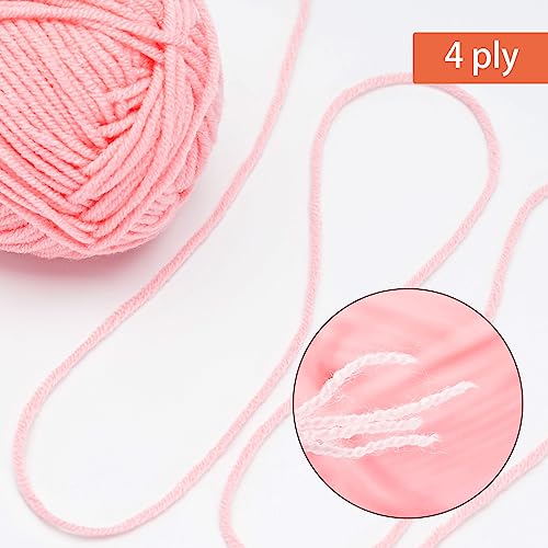 Image of NICEEC 300g Soft Assorted Colors Yarn - Sport Weight,100% Acrylic, 4 Ply, Bonbons Yarn for Crochet & Knit, DIY Project Starter Kit for Kids or Adults(Total 870yds) - Series 13