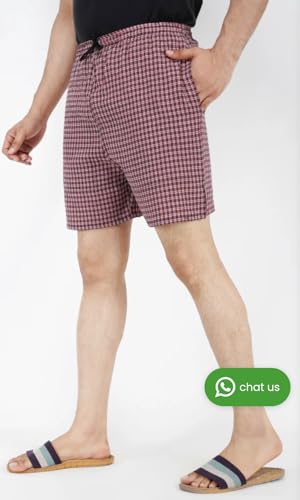 Image of Men's Cotton Regular Fit Checkered Shorts with Inside Comfortable Elastic Waistband (Pack of 3)