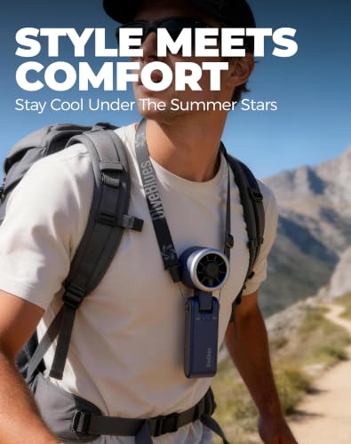 Image of Diveblues Portable Handheld Turbo Fan, 5 Gear Wind, Battery Operated, Up to 12 Working Hours, 3 IN 1 Hand Fan with Air Turbo Tech Cooling Fan for Outdoor Activities, Travel, Working