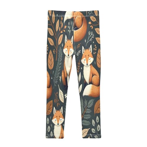 Toddler Girls Leggings Printed Yoga Pants Leggings Fox and Leaves for Kids2
