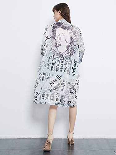Image of Anna-Kaci Women Print Short Sleeve Cardigan Long Open Stuff Kimonos Loose Casual Cover Up Shirts
