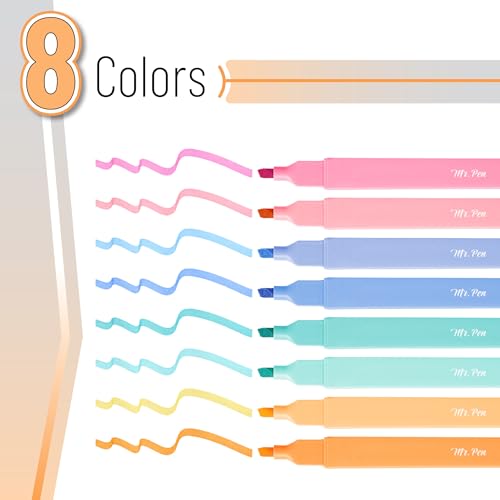 image for Mr. Pen- Aesthetic Highlighters, 8 pcs, Chisel Tip, Assorted Colors, C