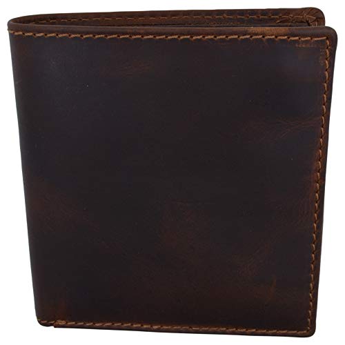 RFID Blocking Men's Slim Hipster Bifold Vintage Leather Euro Wallet