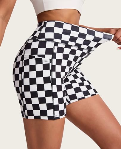 Women's Biker Shorts High Waisted Athletic Workout Yoga Running Shorts with Pockets3