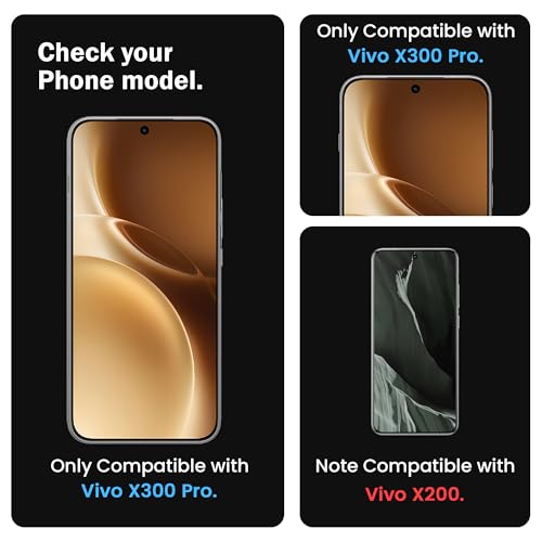 Image of FIRST MART Tempered Glass for Vivo X300 Pro With Installation Kit | Military-Grade Gorilla Screen Protector and Cable Guard | Edge to Edge Coverage | Black