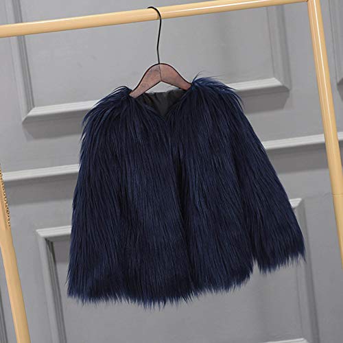 Girls Faux-Fur Jacket Coat Winter Snowday Thick Warm Fashion Cool Clothes Fuzzy Furry Long Sleeve Open Front Cardigan Coat2