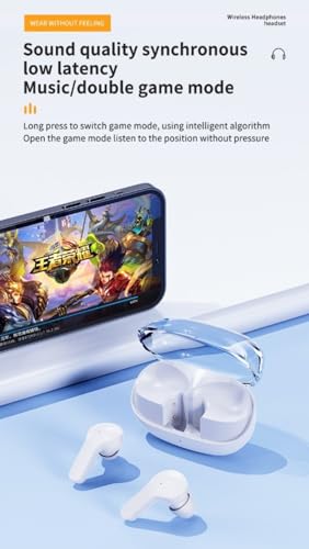 Image of G2 Transparent Earbuds 30 Hours Playtime, Bluetooth 5.3 + ENC, 13mm HD BASS Drivers, IPX5 Sweat-Proof,Built-in Mic for Android & iOS