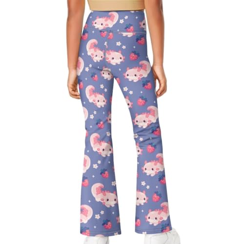 Image of Girls Leggings Floral Print High-Waisted Flared Pants 5-14 Years